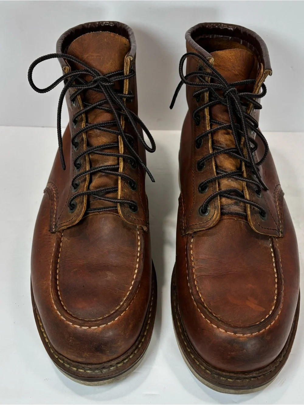 Vtg Red Wing Classic Moc Toe Boot Men 9.5 D Brown Leather Insole 1907 Heritage